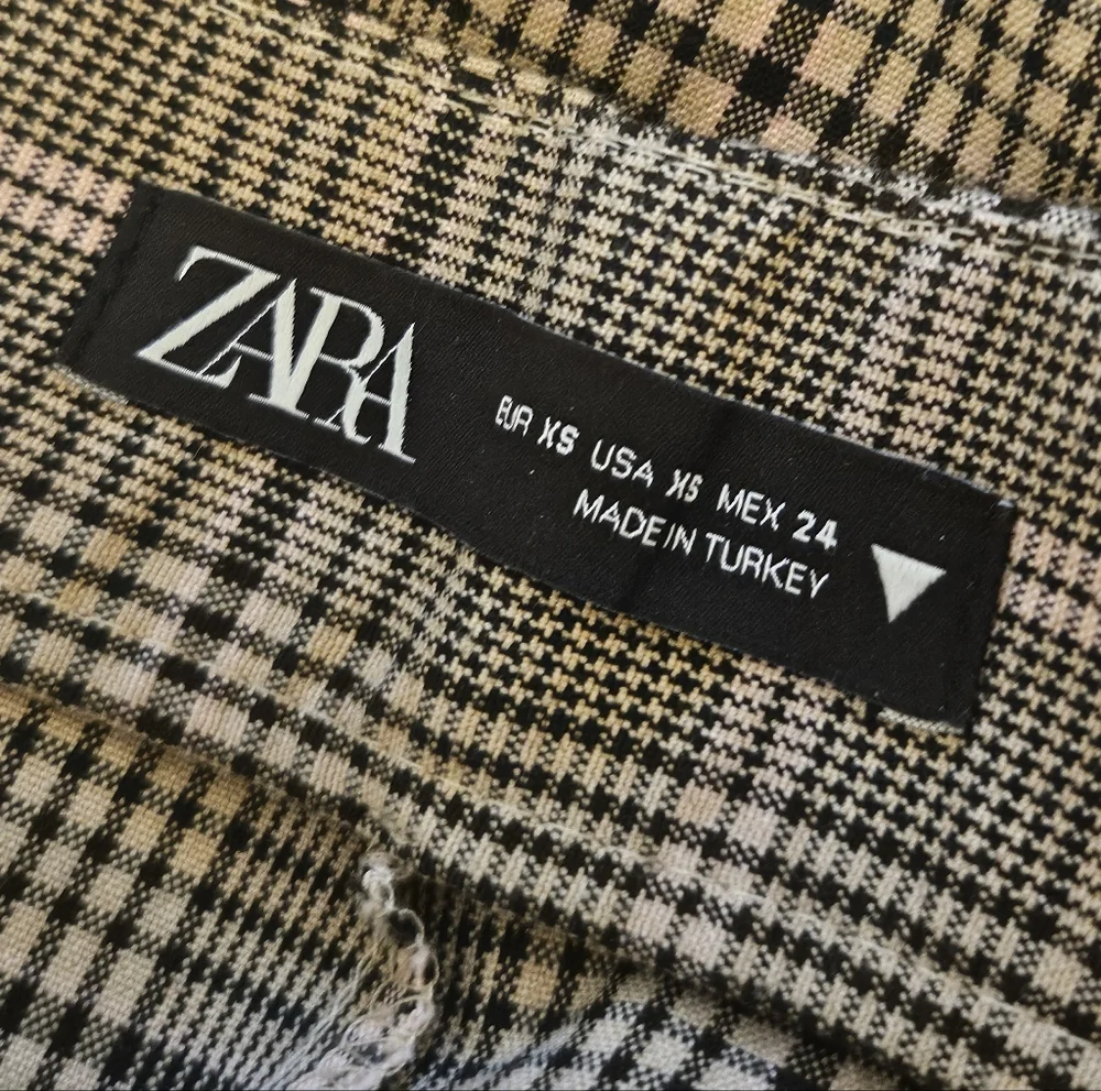 Zara Plaid High Waist Trousers Wide Leg Pants XS - Picture 7 of 11
